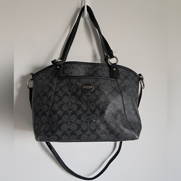 Coach Peyton Pocket Tote black & gray F19816 - Picture 1 of 13